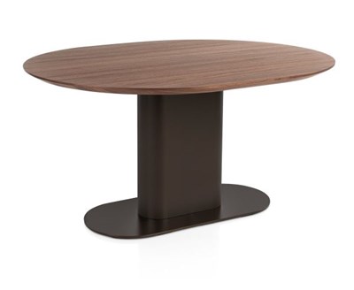 Tables de salle à manger-Brianza, table 150 x 120 cm - placage de noyer - steelbrown-Xooon-maille-2