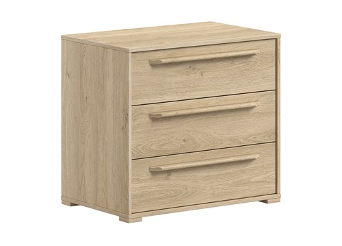 Commode-SAM COMMODE 3 TIROIRS POUR LIT MI-HAUTEUR CHÊNE-Vipack-mailleux-0