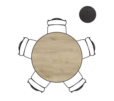 Tables de salle à manger-Arvada, table 140 cm. - ronde - pied central Nebbia-Xooon-mailleux-2