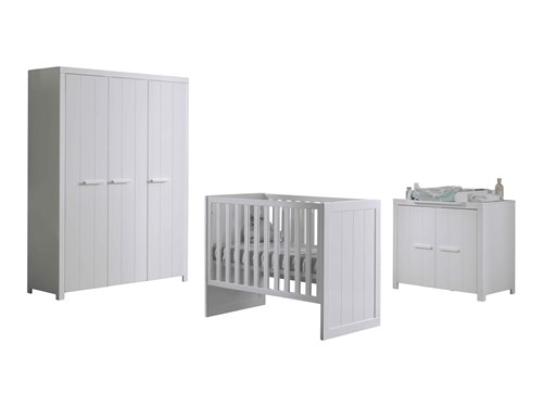 Chambres complètes-Combinaison de chambre d'enfant Erik blanc-Vipack-mailleux-0