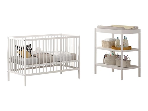 Chambres complètes-Combinaison de chambre d'enfant Dino blanc-Vipack-mailleux-0