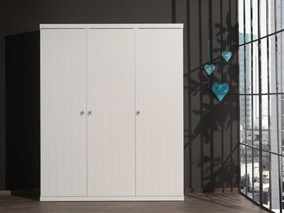Garde-robe-ROBIN ARMOIRE 3 PORTES BLANC-Vipack-mailleux-1
