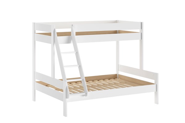 Lit superposé-PRIMO LIT DE FAMILLE 140 x 200 cm + 90 x 200 cm BLANC-Vipack-mailleux-0