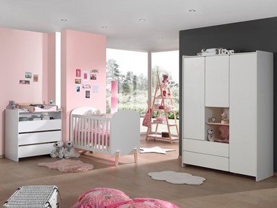 Chambres complètes-Combinaison de chambre d'enfant Kiddy blanc-Vipack-mailleux-1