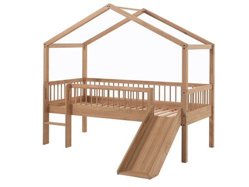 Lit mi-hauteur-FORREST LIT CABANE AVEC TOBOGGAN 90 x 200 cm CHÊNE-Vipack-mailleux-0