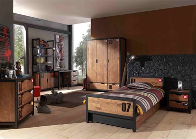 Chambres complètes-Combinaison de chambre d'enfant Alex 7-Vipack-mailleux-1