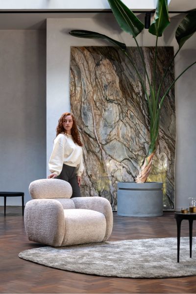 Fauteuils pivotants-Ostia, fauteuil pivotante-Xooon-mailleux-1
