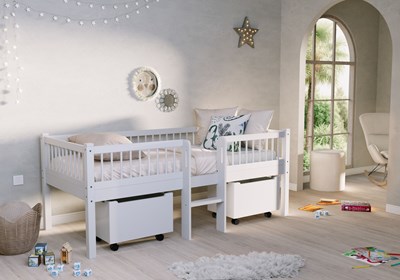 Chambres complètes-Combinaison de chambre d'enfant Forrest Beech hêtre laqué blanc-Vipack-mailleu-1