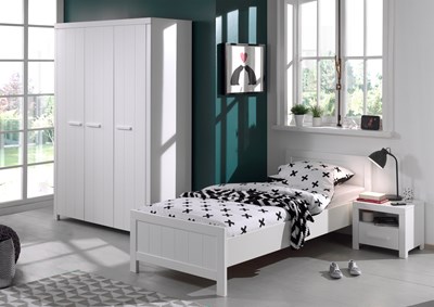 Chambres complètes-Combinaison de chambre d'enfant Erik 3-blanc de la collection erik-Vipack-mail-1