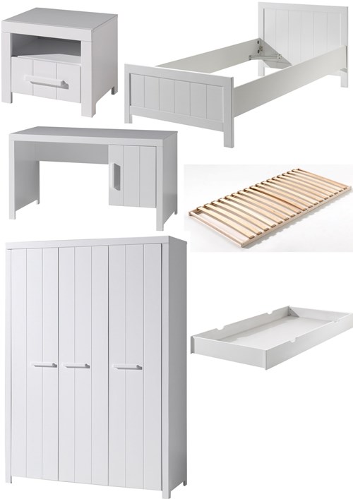 Chambres complètes-Combinaison de chambre d'enfant Erik 0-blanc de la collection erik-Vipack-mail-0