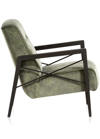 Fauteuils cuir-Northon, fauteuil avec accoudoir en bois vintage clay  white  black-Henders & Haze-11