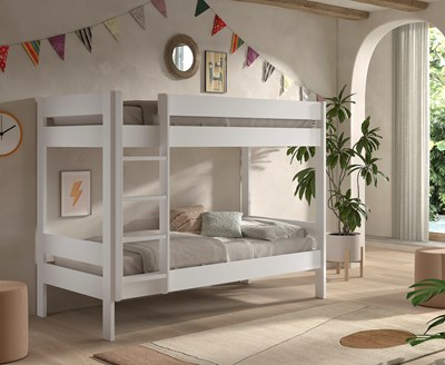 Lit superposé-PRIMO LIT SUPERPOSÉ (H 160 cm) 90 x 200 cm BLANC-Vipack-mailleux-1