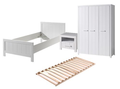 Chambres complètes-Combinaison de chambre d'enfant Erik 7-blanc de la collection erik-Vipack-mail-0