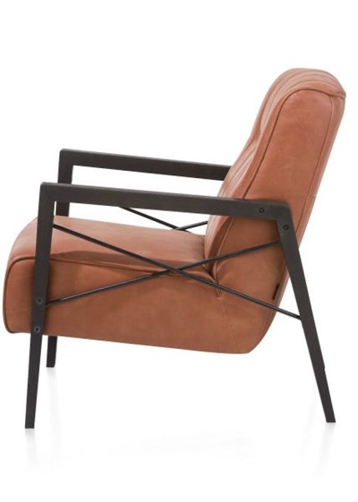 Fauteuils cuir-Northon, fauteuil avec accoudoir en bois vintage clay  white  black-Henders & Haze-19