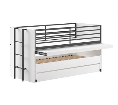 Lit mi-hauteur-SAM LIT MI-HAUTEUR (86) 90 x 200 cm BLANC-Vipack-mailleux-3