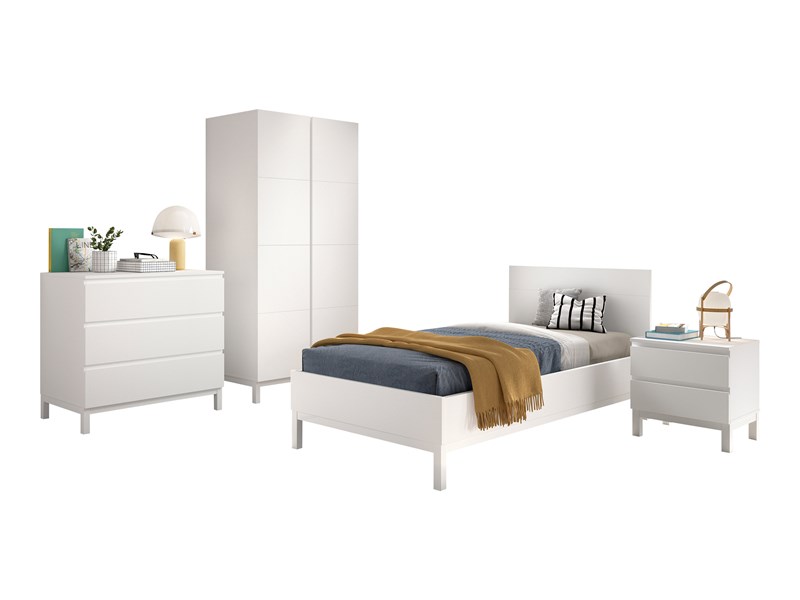 Chambres complètes-Combinaison de chambre d'enfant Eva 4-blanc-Vipack-mailleux-0