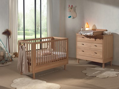 Chambres complètes-Combinaison de chambre d'enfant Forrest Oak 2-hêtre laqué blanc-Vipack-mailleu-1