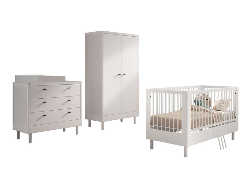 Chambres complètes-Combinaison de chambre d'enfant Forrest Beech 4-hêtre laqué blanc-Vipack-maill-0