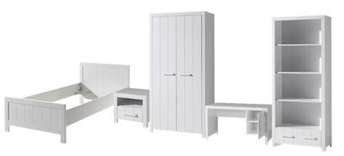 Chambres complètes-Combinaison de chambre d'enfant Erik 8-blanc de la collection erik-Vipack-mail-0