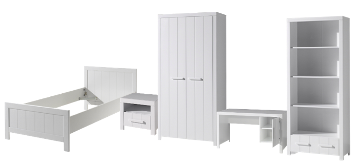Chambres complètes-Combinaison de chambre d'enfant Erik 8-blanc de la collection erik-Vipack-mail-0
