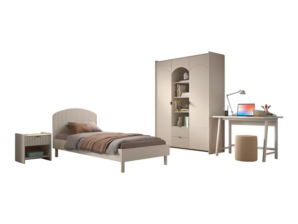Chambres complètes-Combinaison de chambre d'enfant Lux 4-coloris clay-Vipack-mailleux-0