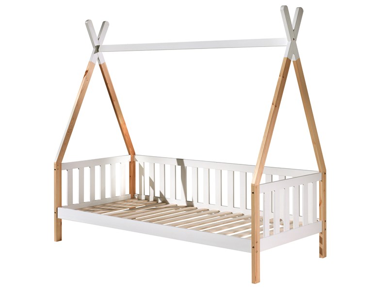 Lit enfant-TIPI LIT AVEC GRILLE 90 x 200 cm BI-COULEUR-Vipack-mailleux-0