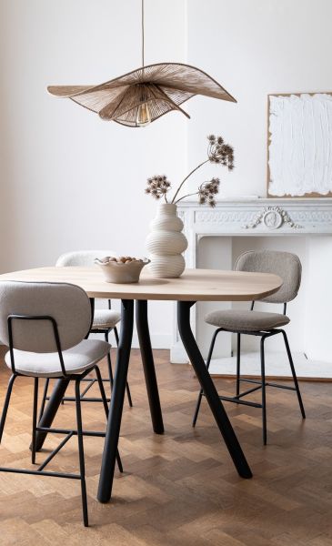 Tables de salle à manger-Arvada, table 140 cm. - ronde - pied central Nebbia-Xooon-mailleux-7