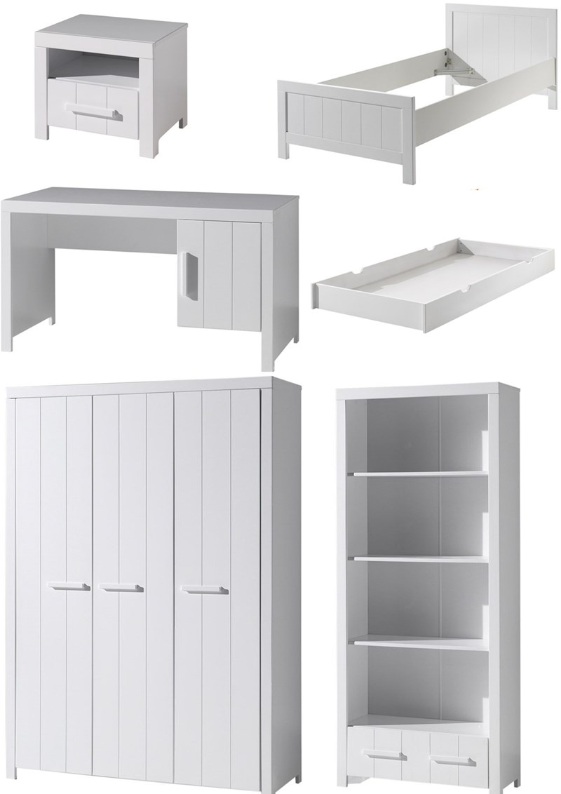 Chambres complètes-Combinaison de chambre d'enfant Erik 8-blanc de la collection erik-Vipack-mail-0