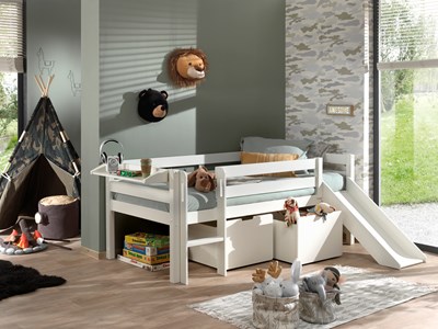 Coffre jouets-PINO  SCOTT ENSEMBLE DE 2 TIROIRS POUR LIT MI-HAUTEUR BAS BLANC-Vipack-mailleux-3
