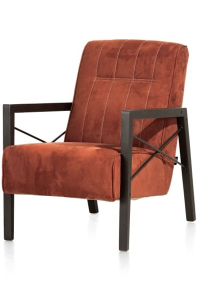 Fauteuils cuir-Northon, fauteuil avec accoudoir en bois vintage clay  white  black-Henders & Haze-12