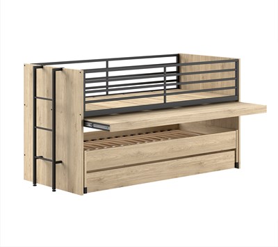 Lit mi-hauteur-SAM LIT MI-HAUTEUR (86) 90 x 200 cm CHÊNE-Vipack-mailleux-3