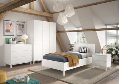 Chambres complètes-Combinaison de chambre d'enfant Eva 4-blanc-Vipack-mailleux-1