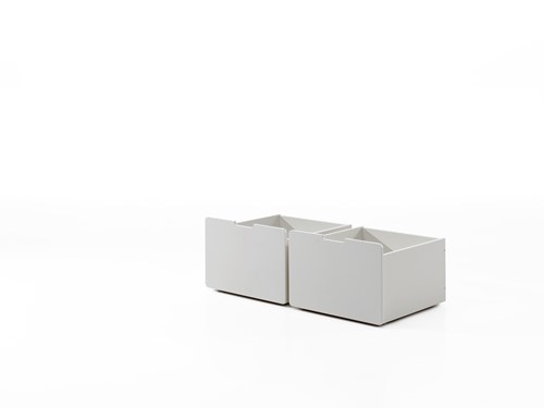 Coffre jouets-PINO  SCOTT ENSEMBLE DE 2 TIROIRS POUR LIT MI-HAUTEUR BAS BLANC-Vipack-mailleux-0