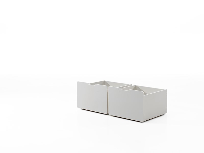 Coffre jouets-PINO  SCOTT ENSEMBLE DE 2 TIROIRS POUR LIT MI-HAUTEUR BAS BLANC-Vipack-mailleux-0