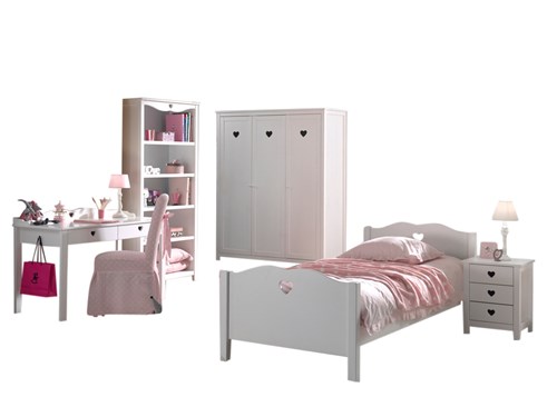 Chambres complètes-Combinaison de chambre d'enfant Amori 5-blanc-Vipack-mailleux-0