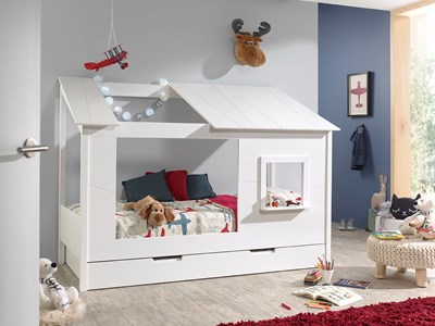 Chambres complètes-Combinaison de chambre d'enfant Housebed 4-Vipack-mailleux-1