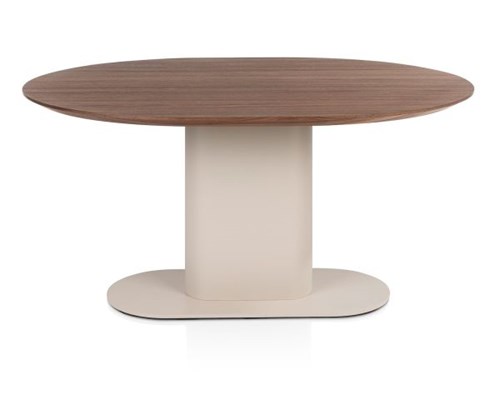 Tables de salle à manger-Brianza, table 150 x 120 cm - placage de noyer - crème-Xooon-mailleux-0