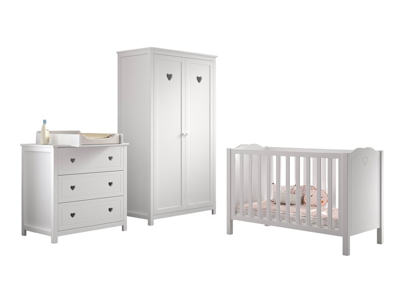 Chambres complètes-Combinaison de chambre d'enfant Amori 4-blanc-Vipack-mailleux-0