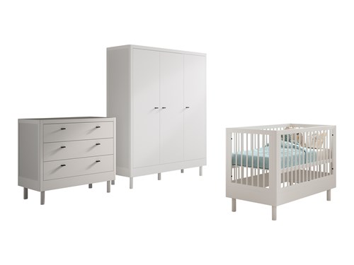 Chambres complètes-Combinaison de chambre d'enfant Forrest Beech 4-hêtre laqué blanc-Vipack-maill-0