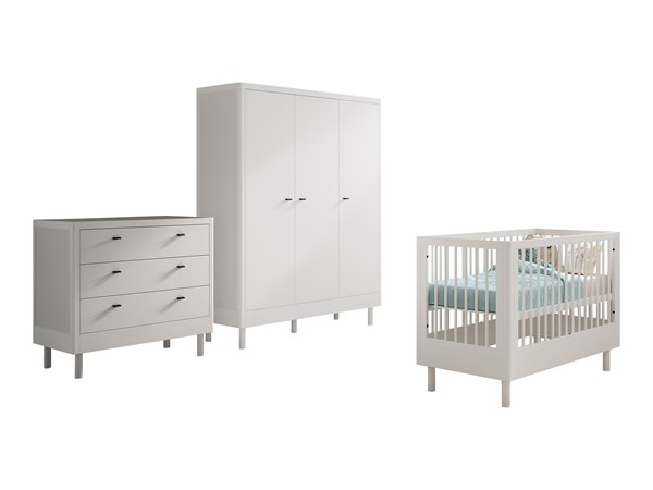 Chambres complètes-Combinaison de chambre d'enfant Forrest Beech 4-hêtre laqué blanc-Vipack-maill-0