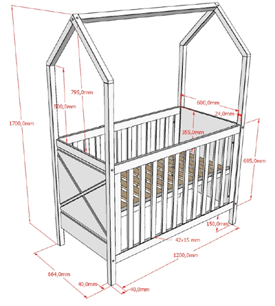Lit bébé-SCOTT LIT BÉBÉ 60 x 120 cm BLANC-Vipack-mailleux-2