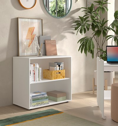 Bibliothèque-PRIMO BIBLIOTHÈQUE POUR LIT MI-HAUTEUR BLANC-Vipack-mailleux-1