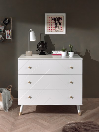 Commode-BILLY COMMODE 3 TIROIRS SATIN WHITE-Vipack-mailleux-1