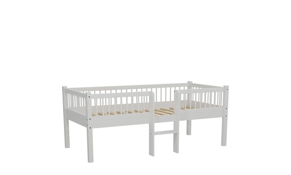 Lit mi-hauteur-FORREST LIT MI-HAUTEUR BAS AVEC ÉCHELLE 90 x 200 cm HÊTRE BLANC-Vipack-mailleux-0