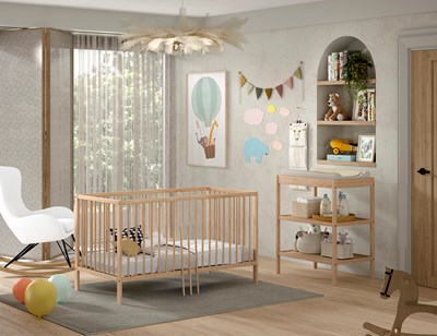 Chambres complètes-Combinaison de chambre d'enfant Dino naturel-Vipack-mailleux-1