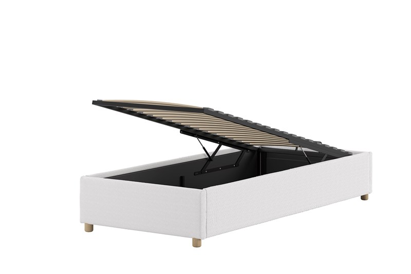 Lit enfant-MOON STORAGE CADRE DE LIT CÔTÉ COURT 90 x 200 cm BOUCLÉ BLANC-Vipack-mailleux-0