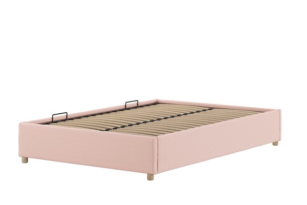 Lit enfant-MOON STORAGE CADRE DE LIT 140 x 200 cm BOUCLÉ ROSE-Vipack-mailleux-0