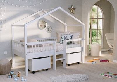 Chambres complètes-Combinaison de chambre d'enfant Forrest Beech hêtre laqué blanc-Vipack-mailleu-1