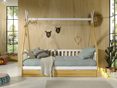 Chambres complètes-Combinaison de chambre d'enfant Tipi bi-couleur-Vipack-mailleux-1