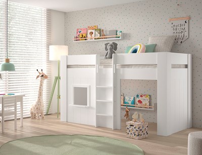Lit mi-hauteur-RENO LIT MI-HAUTEUR 90 x 200 cm BLANC-Vipack-mailleux-1